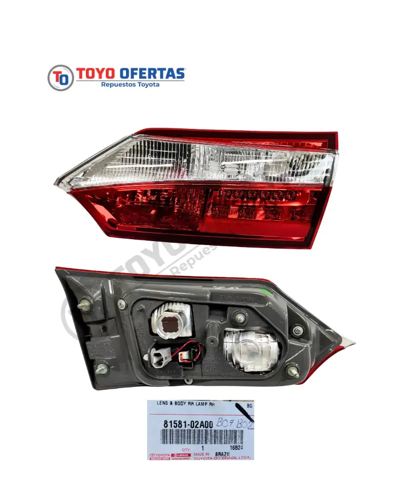 LENTE DE LAMPARA COMBINADA TRASERA COROLLA 15-17 (81581-02A00)