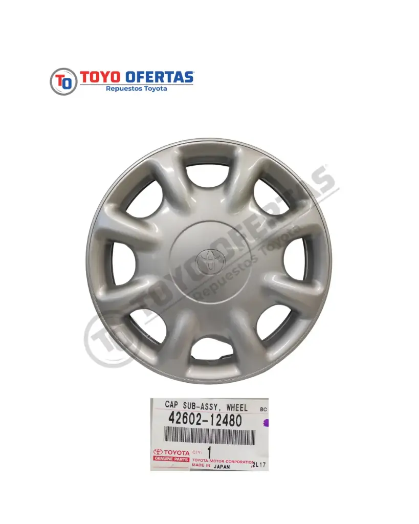 TAPA DE LA RUEDA, TOYOTA COROLLA 2000  2002  1.6 RIM 14 (42602-12480)