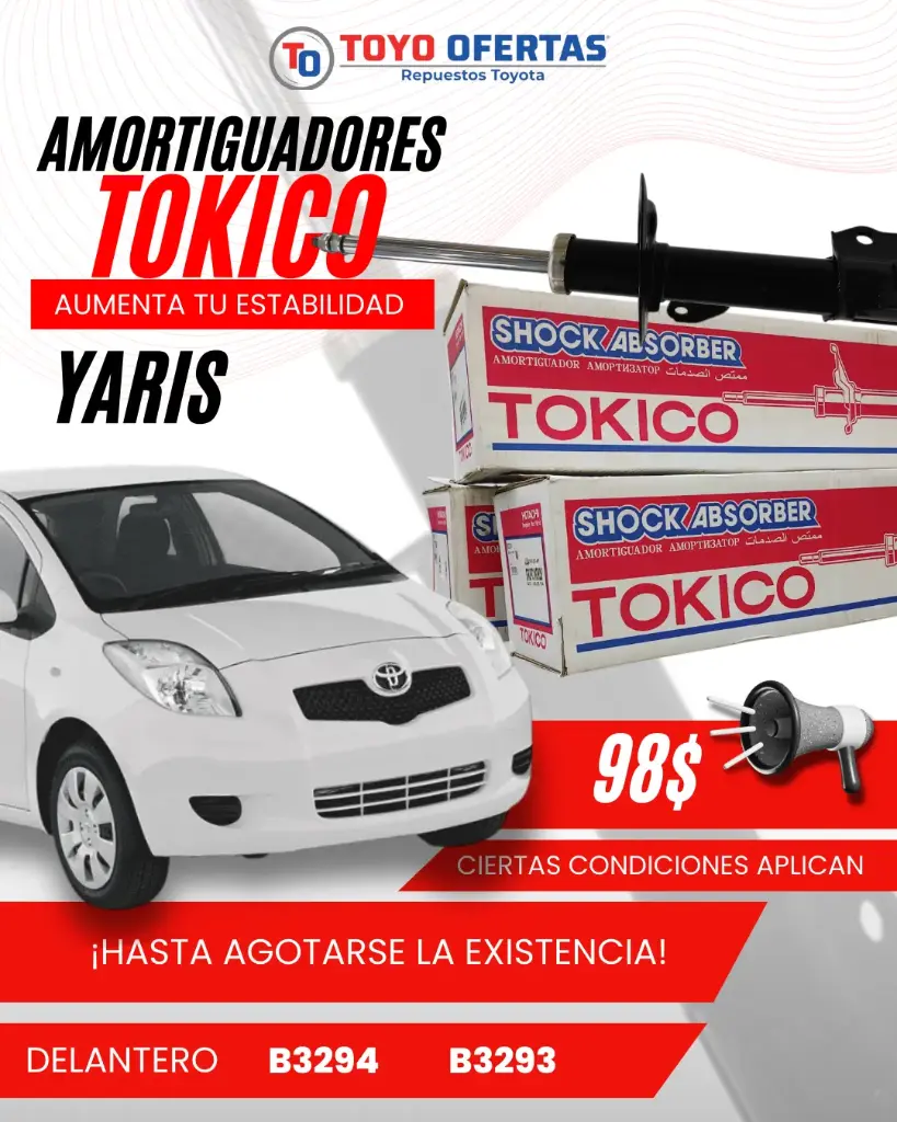 AMORTIGUADOR TOKICO DELANTERO YARIS 2006-2008