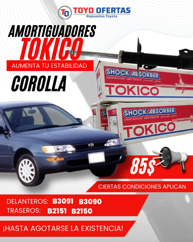AMORTIGUADORES TOKICO COROLLA 1993-2000