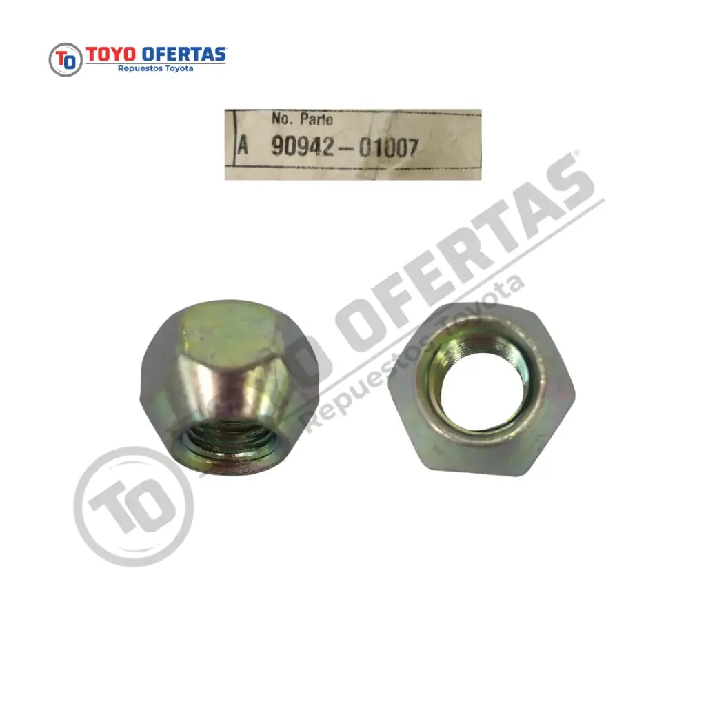 90942-01007  TUERCA ESPARRAGO ORIGINAL TOYOTA VARIOS MODELOS COROLLA-YARIS