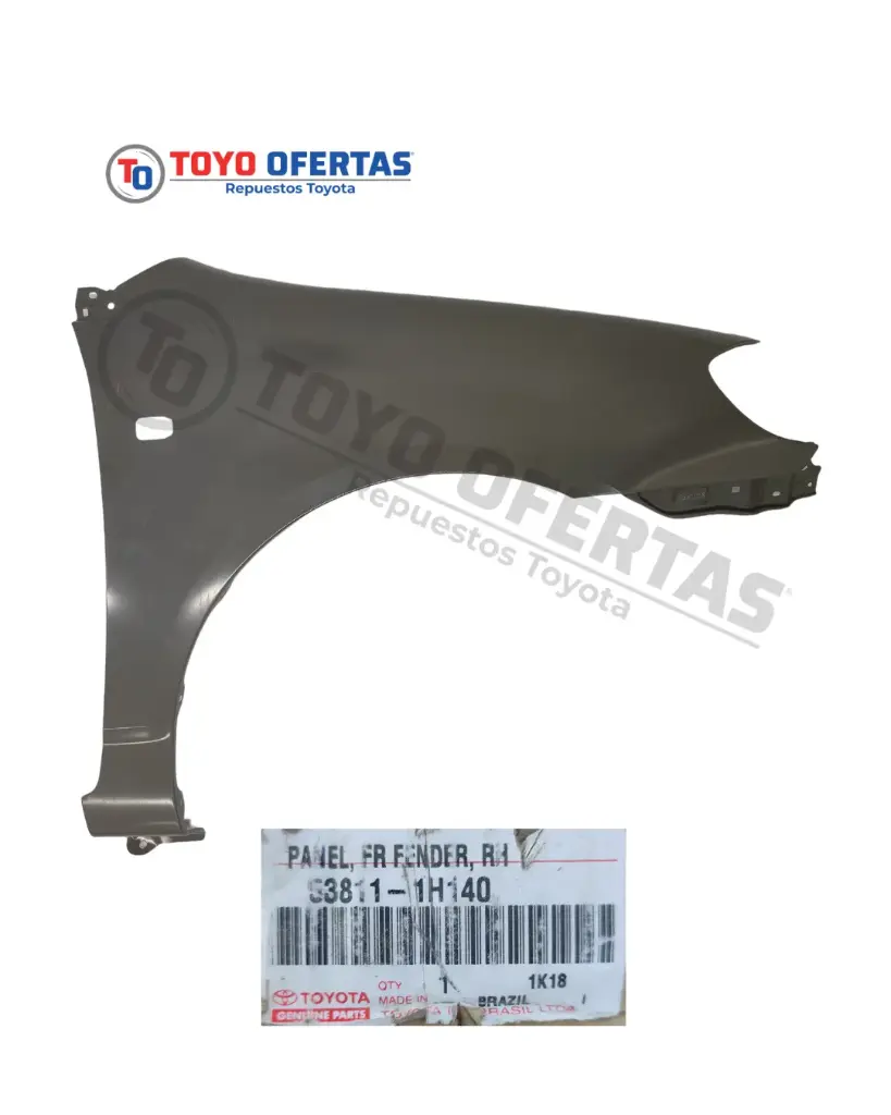 53811-1H140  GUARDAFANGO, DELANTERO DERECHO COROLLA SENSACION