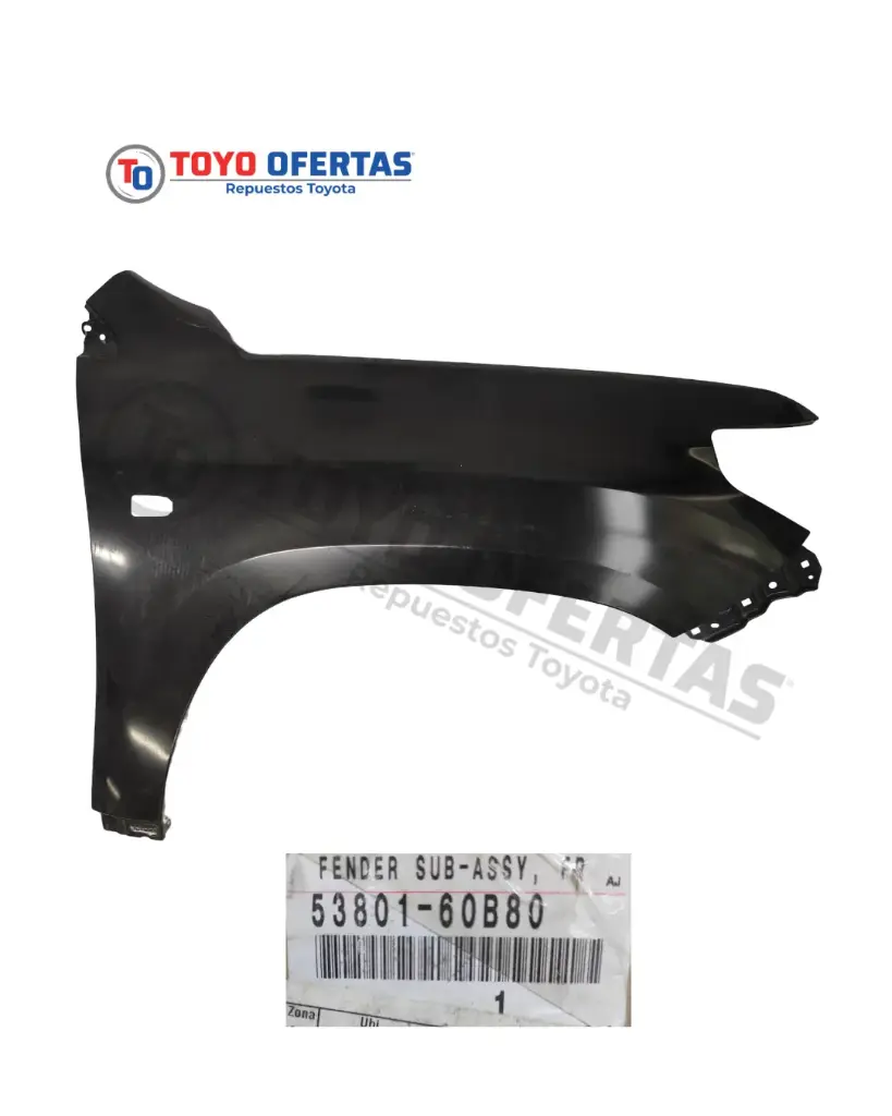 53801-60B80  GUARDABARRO, DELANTERO DERECHO, LAND CRUISER
