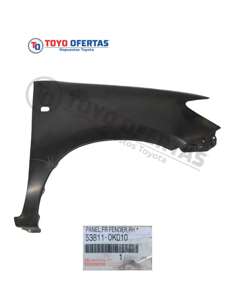 53811-0K010  GUARDABARROS, DELANTERO DERECHO HILUX/FORTUNER