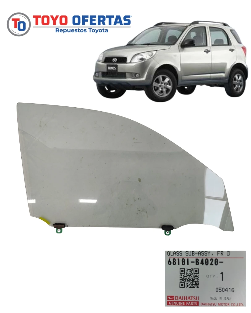 68101-B4020 VIDRIO PUERTA DELANTERA TOYOTA TERIOS BEGO
