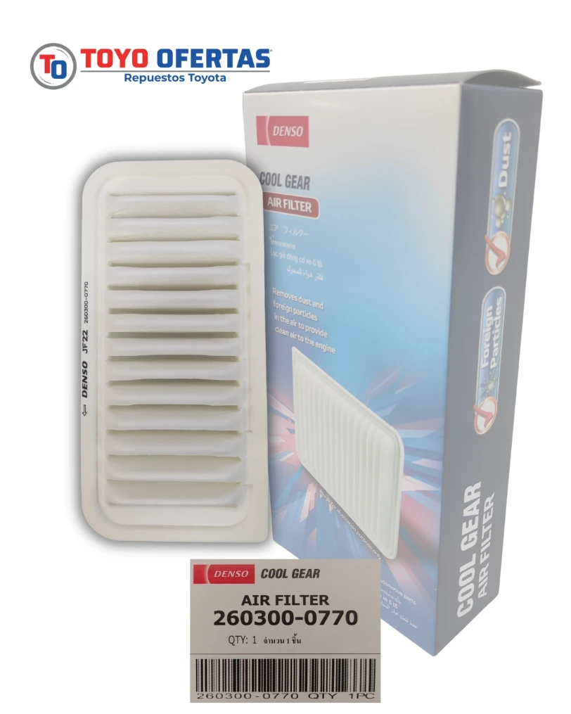 17801-21030 FILTRO DE AIRE TOYOTA YARIS SOL 1999-2005