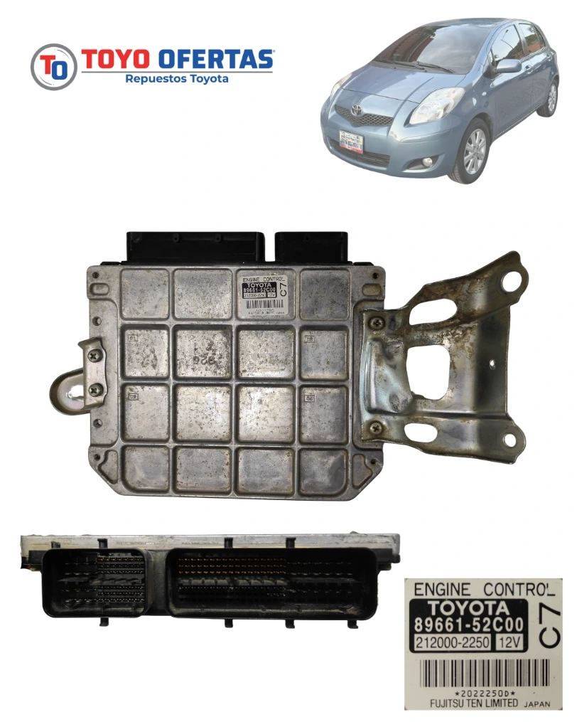 89661-52C00 COMPUTADORA USADA EN BUEN ESTADO TOYOTA YARIS AUTOMATICO 2006-2016