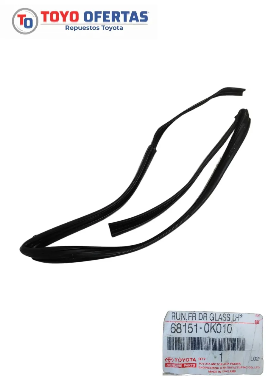 68151-0K010 GOMA CORREDERA VIDRIO PUERT DEL LH TOYOTA FORTUNER/HILUX 08-