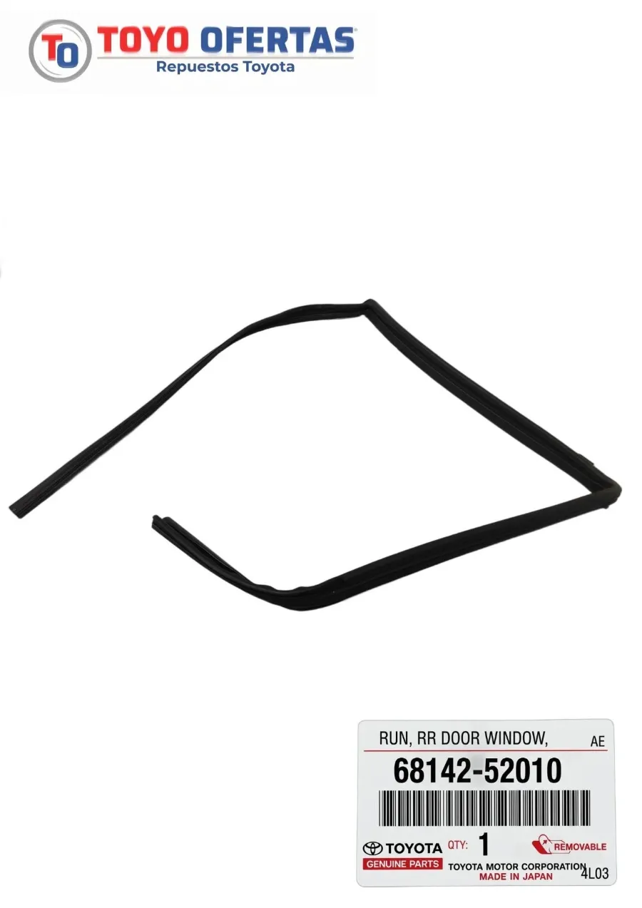 68142-52010 GOMA CORREDERA VIDRIO PUERTA TRASERA RH TOYOTA YARIS SOL