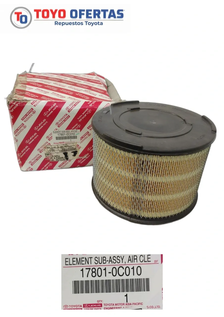 17801-0C010 FILTRO DE AIRE TOYOTA HILUX 2.7