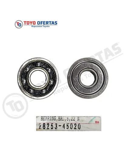 [28253-45020] COJINETE, INDUCIDO DEL MOTOR DE ARRANQUE, TOYOTA COROLLA 1987-2001/CAMRY 1983-19991/LAND CRUISER 1990-2006 (28253-45020)