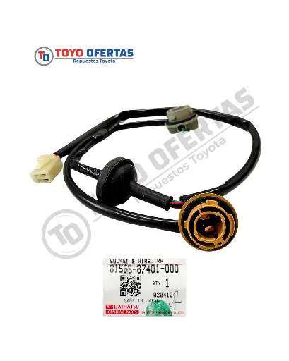 [81565-87401] ENCHUFE Y CABLE, LÁMPARA COMBINADA TRASERA, RH, TOYOTA TERIOS (81565-87401)
