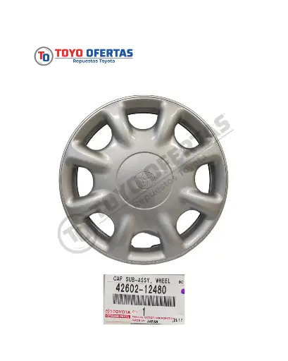 TAPA DE LA RUEDA, TOYOTA COROLLA 2000  2002  1.6 RIM 14 (42602-12480)